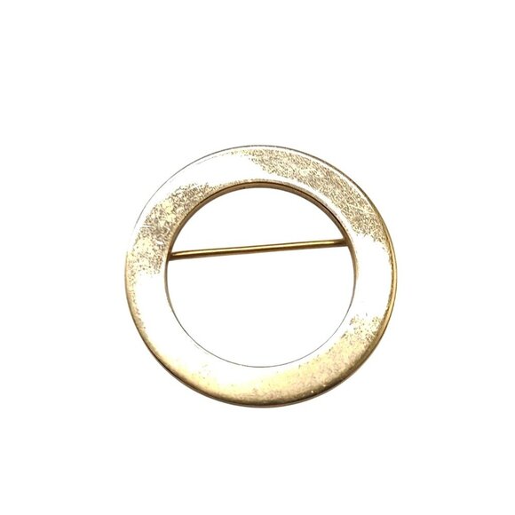 Vintage Wells 12K Gold-Filled Circle Pin Brooch Round Open Design - Picture 1 of 5